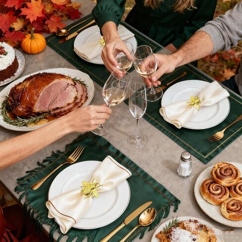 Napkin Rings Set of 24,Gold Leaf Napkin Rings Bulk for Party Decoration Dinning Table Everyday Family Gatherings - A Great Tabletop Decor(Gold) in Kuwait