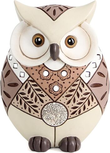 Owl Statue Home Decor Accents for Shelf Bookshelf Table Bedroom Living Room Office Desk Mantle TV Stand, Wisdom Symbol Owl Figurine Boho Decorations for Women, Bird Lovers Collection in Saudi Arabia