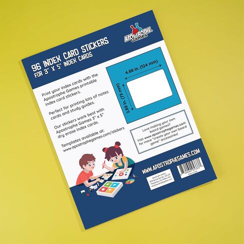 Apostrophe Games Blank Stickers for Playing Cards - Print Your Playing Cards - 180 Labels Sticker Paper for Laser/Ink Jet Printers (3.35" x 2.36") 20 Sheets in Kuwait