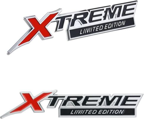 2X Xtreme X Treme إصدار محدود شعار شارة ثلاثية الأبعاد بديل لشعار Xtreme Fender الجانبي الخلفي (فضي أحمر)، X1AQA-10 in Saudi Arabia