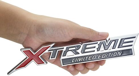 2X Xtreme X Treme إصدار محدود شعار شارة ثلاثية الأبعاد بديل لشعار Xtreme Fender الجانبي الخلفي (فضي أحمر)، X1AQA-10 in Saudi Arabia