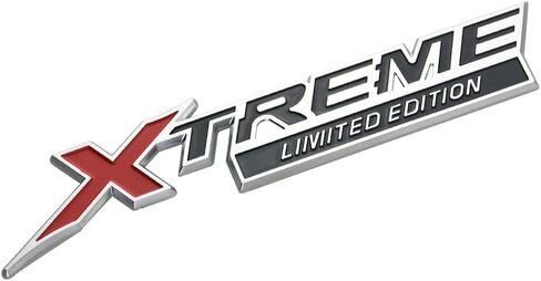 2X Xtreme X Treme إصدار محدود شعار شارة ثلاثية الأبعاد بديل لشعار Xtreme Fender الجانبي الخلفي (فضي أحمر)، X1AQA-10 in Saudi Arabia