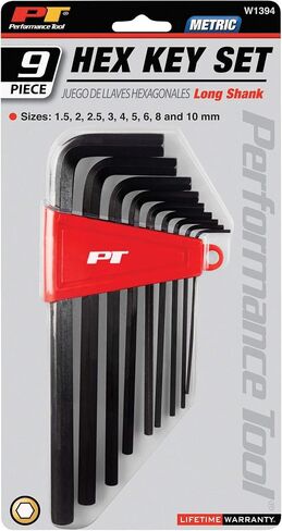 أداة الأداء W1393 12PC SAE Long Hex Key Set ، Black - Grade Grade Allen Wrenches مع وصول إضافي للوظائف الصعبة in Kuwait
