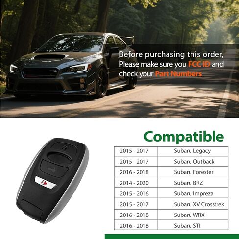 بديل لـ 2014 - 2020 Subaru Legacy Outback Forester BRZ Impreza XV Crosstrek WRX STI GNE 281451-5801 لوحة مفتاح Fob HYQ14AHC 315MHz 4D 4 أزرار in Saudi Arabia