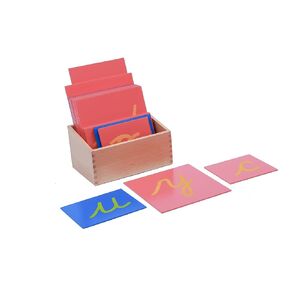 Adena Montessori حروف من ورق الصنفرة - مخطوطة - بدون صندوق حروف خشبية مخطوطة لتعلم اللغة للأطفال