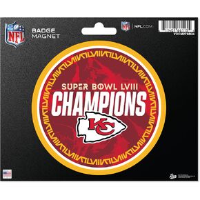 ريكو إندستريز NFL Football Kansas City Chiefs 2024 Super Bowl LVIII Champions مغناطيس دائري لعرضه على الثلاجة/المركبة/الخزانة in Kuwait