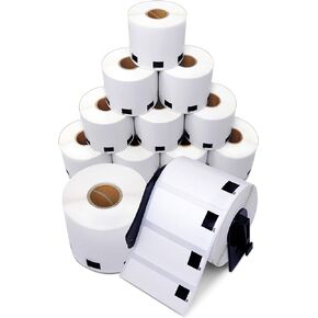 Aegis Adhesives - Compatible Label Replacement for Brother DK-1209 (1.1" X 2.4") Address & Barcode, Use with QL Label Printers - 12 Rolls + 1 Frame