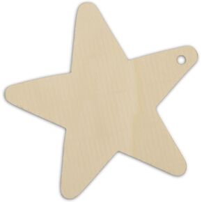 4 Inch Wooden Stars, Bag of 10 Unfinished Stars with Hole Christmas Tree Ornaments, Ready to Be Painted and Decorated by Woodpeckers