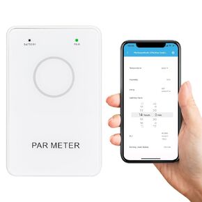 PAR Meter 400-700 nm, DLI Calculator PPFD Recording, Convenient Bluetooth Connection to Your Phone, for Plant, Grow Tents, LED Grow Light, Greenhouses, Agriculture