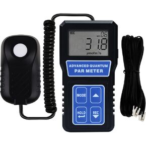 PAR Meter Quantum PAR Meter PPFD Meter for LED Grow Lights (400-700nm), PAR Light Meter with Data Logging for Photosynthesis Light Intensity Indoor Gardening Plant, Aquarium