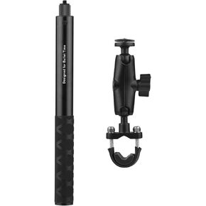 Andoer Motorcycle Bike Invisible Selfie Stick Handlebar Mount Bracket 28cm-115cm Adjustable Length with 1/4 Inch Screw Flexible Handlebar Mount Clamp for ONE X/ONE/EVO Camera