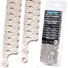 Farbetter 6/7/8 Speed Bike Chain 1/2 x 3/32 Inch 116 Links, Electroplating Silver, Rust Prevention