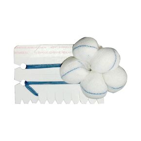 American White Cross Tonsil Sponge, Sterile, 7/8" Medium Double Strung, 5/Card, 1 Card/Pack, 100 Pack/Case (Pack of 500)