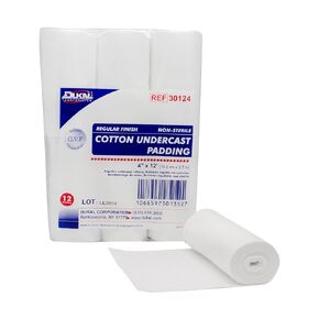 Dukal 30124 Cotton Undercast Padding, Non-Sterile, 4" Width x 12' Length, Pack of 72