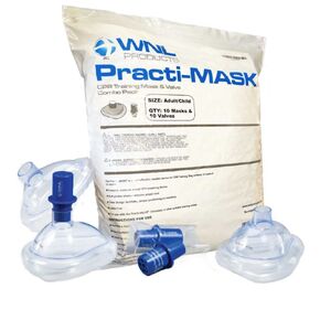 WNL Products 5000TMV Adult/Child CPR Practi-MASK & Valve Combo Pack, 10 CPR Training Masks, and 10 CPR Training Valves Fits All WNL Training Masks (10 Pack)