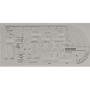 Traceease Traffic Accident Investigator Inlay Template 10.25 x 4.5 Inches Traffic Accident Sign Symbols, Plastic Measuring Ruler-1/16" Thick Template
