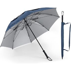 Doubwell Storm Proof Umbrella Sports Golf Umbrella 62 Inch Large Size Sturdy Umbrella UV Protection And Tested Resist Up 55 MPH Strong Wind For Men And Women (Orange)