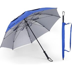 Doubwell Storm Proof Umbrella Sports Golf Umbrella 62 Inch Large Size Sturdy Umbrella UV Protection And Tested Resist Up 55 MPH Strong Wind For Men And Women (Orange) in Kuwait