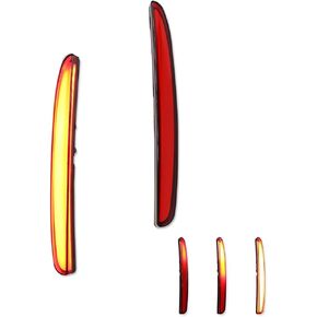 GTINTHEBOX Red Lens LED Bumper Reflector Lights Tail Brake Rear Fog Lamps for 2017-up Honda Civic Hatchback, Type-R or SI 4-Door Sedan