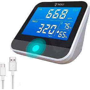 CO2 Detector with Air Quality Monitor sensor - Carbon dioxide detector with Indoor Thermometer for Home - Digital Higrometer for Indoor Humidity and Temperature (CO2 + Air Quality Monitor)