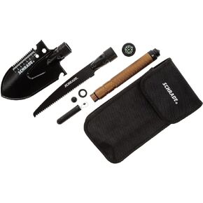 Schrade Frontier Shovel Saw Combo with 6.5" Shovel, 9" Saw and 9" Aluminum Handle, Ferro Rod, Ruler/Hex Wrench and Sheath for Outdoor Survival, Camping and Everyday Tasks, Tan