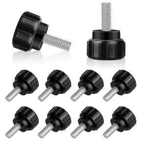 10 PCS M4 Thumb Screws, M4 X 10mm Screws, Monitor Mount Screws Knurled Thumbscrews with Carbon Steel Thread, Mechanical Door Fastening Elements, Clamping Screws with Round Head, Round Screws