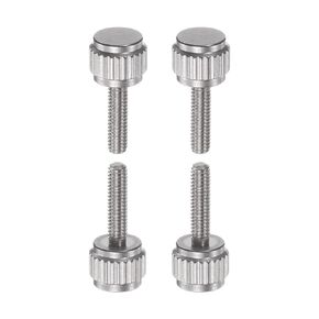 HARFINGTON 4pcs Vernier Calipers Locking Screws M2x4mm Round Flat Head Knurled Thumb Knob Bolts