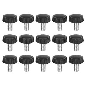 uxcell 25Pcs M4x30mm Threaded Knurled Thumb Screws, Zinc Plated Carbon Steel Clamping Knobs Grip Plastic Round Head Thumbscrews for Quick Remove Screws Clamping Screws, Black