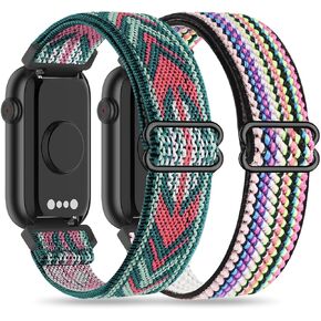HQzon 2 Pack Stretchy 16mm Nylon Bands Compatible with FITVII HM08/MorePro HM08/Amzhero-Runfit D26/KALINCO Slim Fitness Tracker
