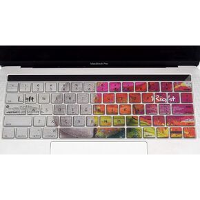 Funut Keyboard Cover for MacBook Pro Keyboard Cover with Touch Bar 13 and 15 inch 2019-2016 (Model: A2159 A1989 A1990 A1706 A1707), Ultra Thin Silicone Keyboard Skin Protector Cover,Flame Cloud