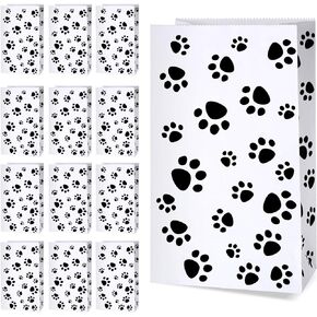 Blulu 36 Pack Dog Paw Gift Paper Bags Dog Paw Treat Goodie Bags Party Favors for Cat Pet Party Favor(Colorful)