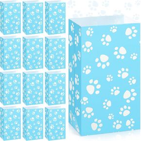 Blulu 36 Pack Dog Paw Gift Paper Bags Dog Paw Treat Goodie Bags Party Favors for Cat Pet Party Favor(Colorful)