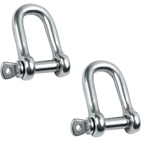 CHANGE MOORE 2/4 Pcs D Ring Anchor Shackles, Stainless Steel Clevis Shackle, Marine Snap Hooks with Screw Pin for Vehicle, Ship Anchor, Rope Bracelets, Sliver Marine Grade Sailing Rigging Shackles