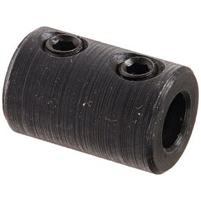 Climax Metals RC-025 Black Oxide Plated Mild Steel Rigid Coupling, 1/4" Bore, 1/2" Outside Diameter, 3/4" Length, #10-32 x 1/8" Set Screw