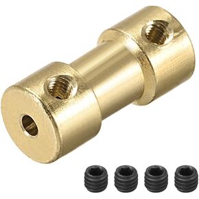 uxcell 2mm to 2.3mm Bore Rigid Coupling, 20mm Length 9mm Diameter, Copper Shaft Coupler Connector, Brass Tone 4Pcs