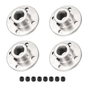 DMiotech 4 Pack 10mm Inner Dia H13D16 Flange Coupling Connector Rigid Guide Shaft Support Coupler Shaft Coupling with Screws for DIY RC Model Motors Silver