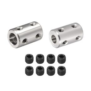 DMiotech 2 Pack 6-8mm Bore L22XD14 Rigid Coupling Shaft Coupling Joint Connector w Screws Stainless Steel Motor Shaft Extension Connector for 3D Printer
