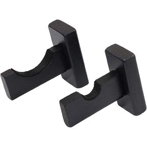 esowemsn A Set of 2pcs Black Wooden Baseball Bat Display Holder Horizontal Baseball Bat Brackets Desktop Display Shelf Holder Brackets Wall