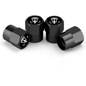 Hisport Fit Maserati Stem Cap 4pcs Universal Car Tire Valve Stem Caps Air Cover Car Accessories Hex 016 Black Stem Cover