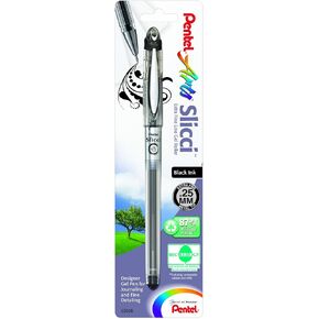 Pentel Arts Slicci Extra Fine Gel Pen, (0.25mm), Black Ink, Box of 12 (BG202-A)