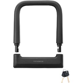 ROCKBROS Bike U Lock Heavy Duty Anti Theft Carbon Steel Bicycle Lock Suitable for Road, Mountain, and Scooter Bikes