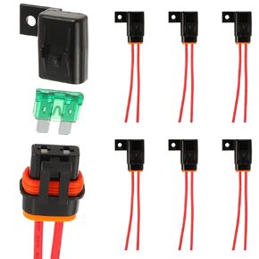 SIGANDG Inline Fuse Holder Waterproof 12 AWG Gauge Wiring Harness ATC/ATO 30 AMP Blade Fuse Holder for Vehicle, Marine, Heavy Duty Bus Power System（6 Pack）