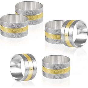 Picowe Napkin Rings, Set of 6 Elegant Metal Buckles Decorative Napkin Ring for Dining Table Parties Wedding, Christmas, Thanksgiving Day Dinner