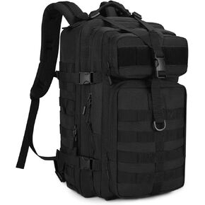HUNTVP Military Tactical Backpack 45L Tactical Laptop Backpack MOLLE Backpack 1000D 3 Day Assault Pack Army Camping Hiking Rucksack Outdoor Backpack (Black)