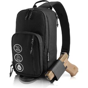 THEWATCHFUL Concealed Carry Sling Bag, RFID-Blocking 7L Tactical CCW Backpack, Concealed Carry Bag for Men with Adjustable Holster, Water-Resistant EDC Crossbody Bag for Outdoor, Travel, Work