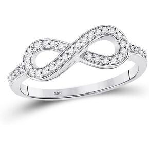 10K White Gold Womens Round Diamond Infinity 1/5 Cttw For Womens Engagement Wedding Anniversary Ring Band