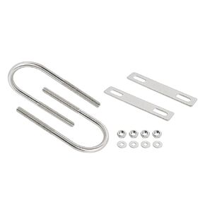 Aoje-Link Round U-Bolts 1.38"(35mm) Inner Width M6 Thread 304 Stainless Steel Silver with Plates Nuts Flat Washers for Car/RV/Trailer Bumper, 2Pcs