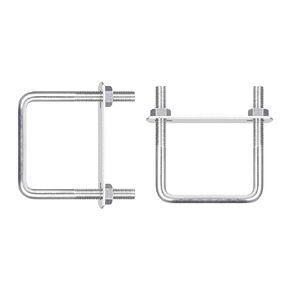 DTGN M8x55x80mm(ThreadxWxL) Square U Bolt - 2Pack - Good for Trailer Pipe Replacement Parts - 304 Stainless Steel U Shape Bolts