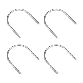 uxcell U-Bolts 4pcs 2.4"(61mm) Inner Width 81mm Length M6 304 Stainless Steel U-Bolt Fastener for 60mm Pipe Dia