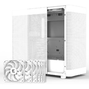 حافظة كمبيوتر الألعاب Zalman i4 Airflow - تصميم شبكي كامل - مراوح 6 × 120 مم مثبتة مسبقًا - حقيبة كمبيوتر متوسطة البرج - حامل وحدة معالجة الرسومات عموديًا ودعم الرادياتير 360 مم، أسود in Kuwait